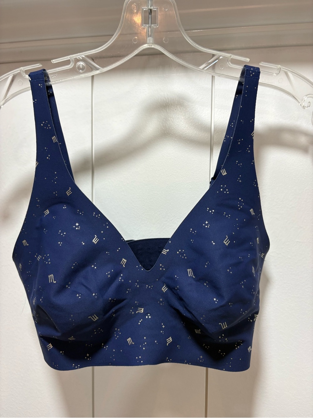 Knix Revolution Navy Blue V-Neck Bra Large Plus Scorpio Women L+ Celestial Sign